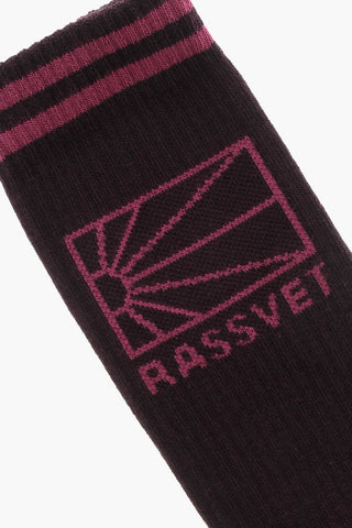Cotton Blend Long Socks with Contrasting Details