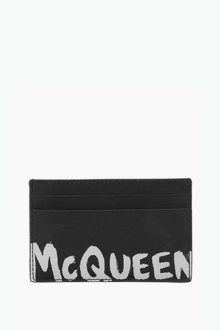 Solid Color Leather Card Holder with Printed Logo