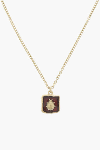 Golden Effect Brass JARDIN D'HIVER Long Necklace with Pendants