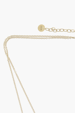 Golden Effect Brass JARDIN D'HIVER Long Necklace with Pendants