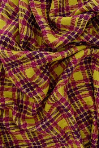 Checked Virgin Wool Maxi Scarf with Fringes