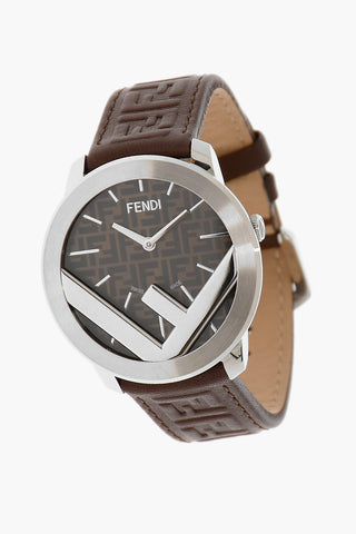 Analog Watch with Logoed Leather Strap