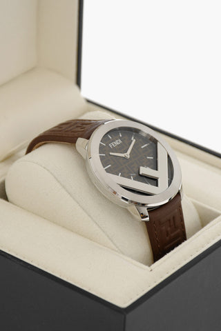 Analog Watch with Logoed Leather Strap