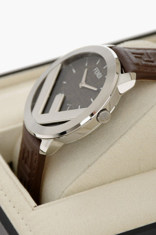 Analog Watch with Logoed Leather Strap