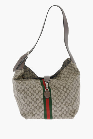 GG Supreme Fabric Shoulder Bag JACKIE with Leather Trims