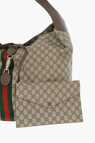 GG Supreme Fabric Shoulder Bag JACKIE with Leather Trims
