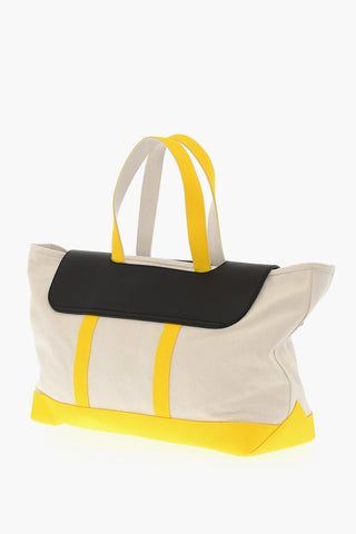 8 PALM ANGELS Textured Leather and Fabric Tote Bag