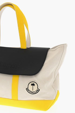8 PALM ANGELS Textured Leather and Fabric Tote Bag