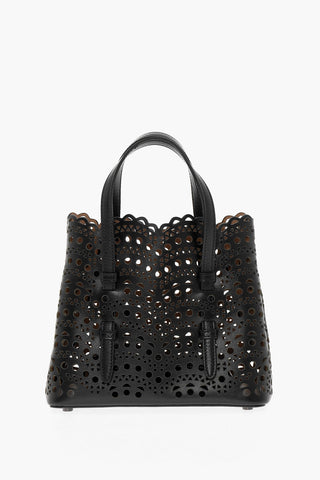 Perforated Leather VIENNE WAVE LUX Bag with Removable Shoulder Strap