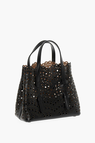Perforated Leather VIENNE WAVE LUX Bag with Removable Shoulder Strap
