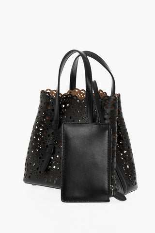 Perforated Leather VIENNE WAVE LUX Bag with Removable Shoulder Strap