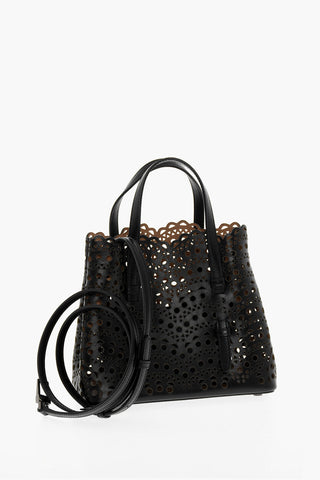 Perforated Leather VIENNE WAVE LUX Bag with Removable Shoulder Strap