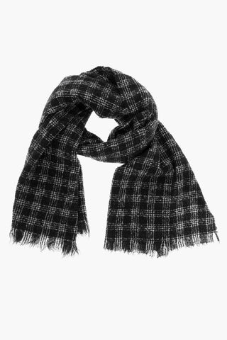 Checked Wool Blend PARMA Scarf with Fringes