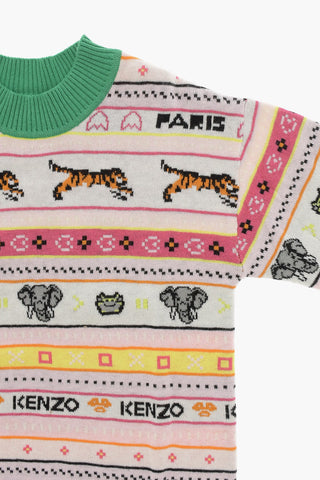 Long Sleeved Embroidered Crew-neck Dress