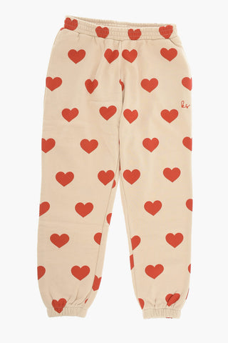 Brushed Cotton LOU Joggers with All-Over Hearts Print