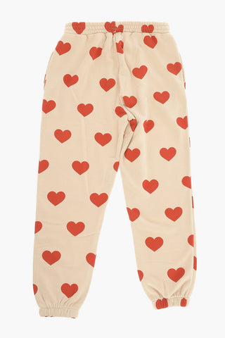 Brushed Cotton LOU Joggers with All-Over Hearts Print