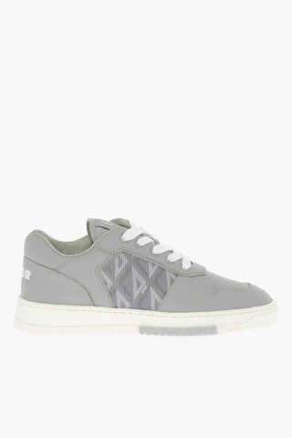 Leather Low-Top Sneakers with Contrast Lace