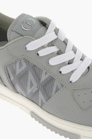 Leather Low-Top Sneakers with Contrast Lace