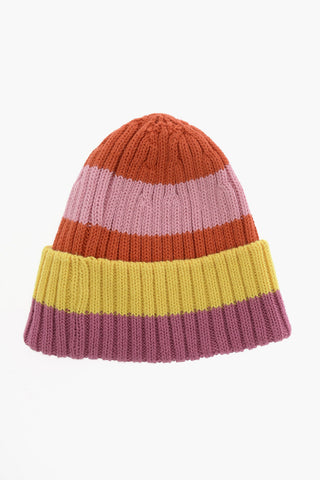 Beanie in Cotone e Lana a Righe