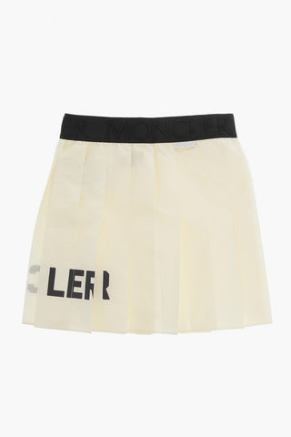 Pleated Skirt with Logoed Elastic Band