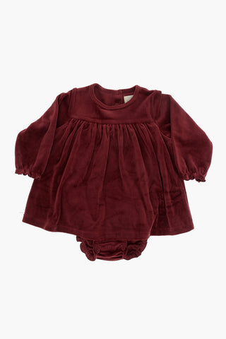 Vestito Girocollo JINGLE in Velour a Maniche Lunghe