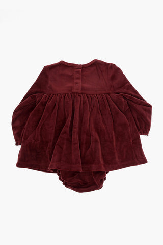 Vestito Girocollo JINGLE in Velour a Maniche Lunghe