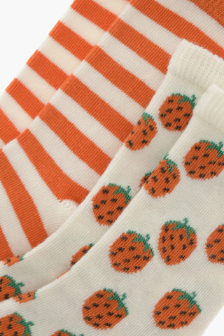 Set of 2 Pairs of Socks in Cotton Blend with Contrasting Details