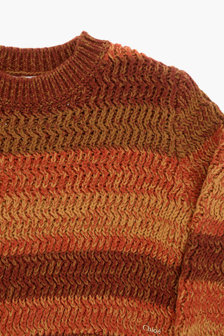 Cotton and Wool Crew-neck Sweater with Metal Logo