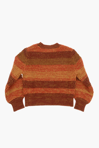 Cotton and Wool Crew-neck Sweater with Metal Logo