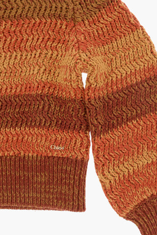 Cotton and Wool Crew-neck Sweater with Metal Logo