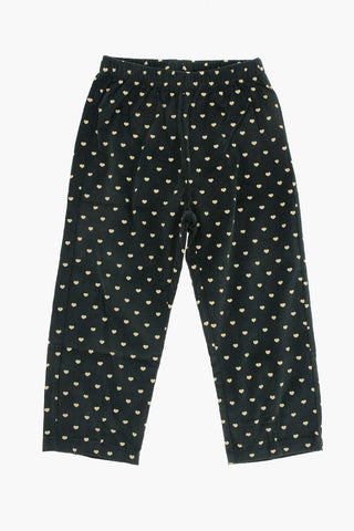 Corduroy PEN Pants with All-Over Hearts Print