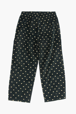 Corduroy PEN Pants with All-Over Hearts Print