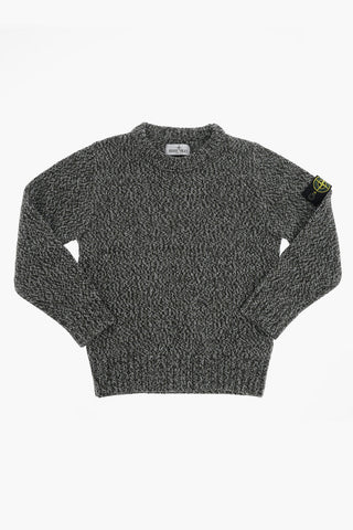 Wool Blend Crew-neck Sweater with Removable Logo Patch