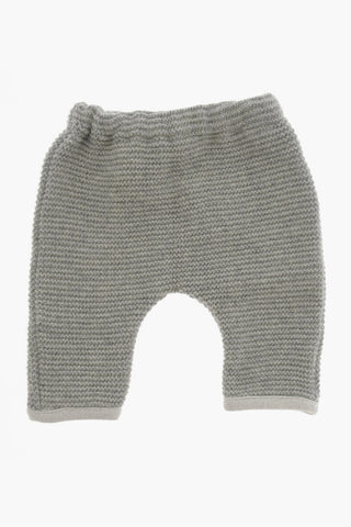 Solid Color Knitted Pants with Elastic Waistband