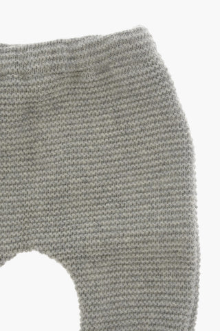 Solid Color Knitted Pants with Elastic Waistband