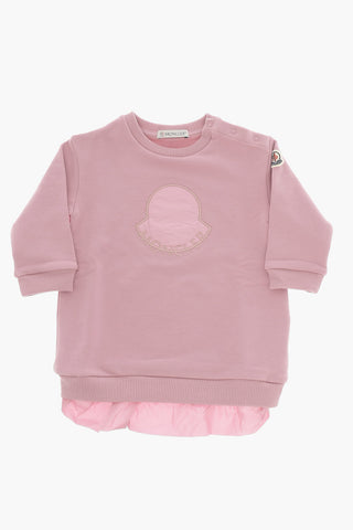 Long Sleeved Fleeced Cotton Crew-neck Dress