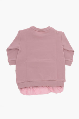 Long Sleeved Fleeced Cotton Crew-neck Dress