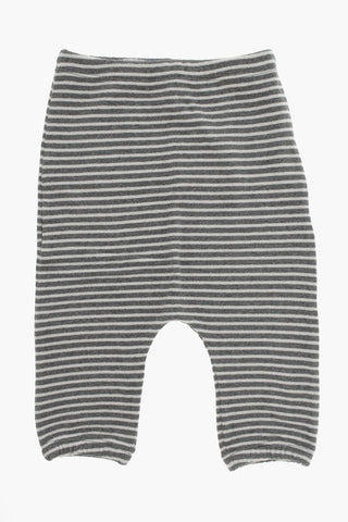 Two-Tone Striped Pants with Elastic Waistband