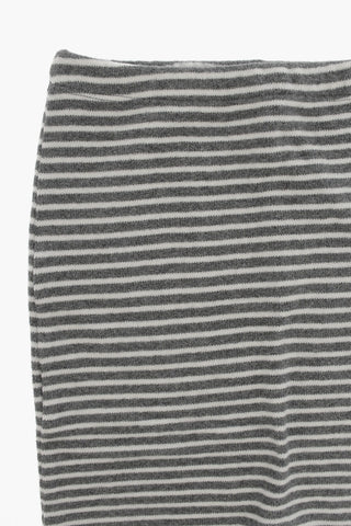 Two-Tone Striped Pants with Elastic Waistband