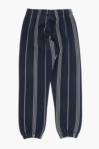 Joggers in Cotone Felpato a Righe con Ricamo
