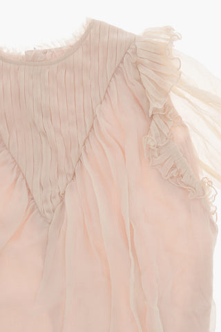 Long Sleeved Silk Dress with Ruffles