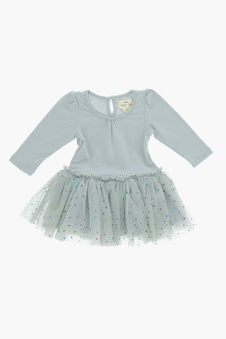 Long Sleeved FAIRY BALLERINA Dress with Printed Tulle