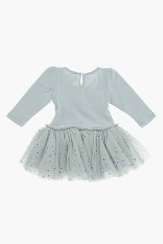 Long Sleeved FAIRY BALLERINA Dress with Printed Tulle