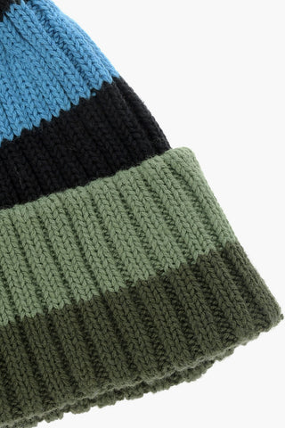 Beanie in Cotone e Lana a Righe