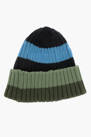 Beanie in Cotone e Lana a Righe