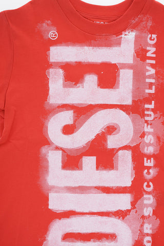 RED TAG T-Shirt Girocollo in Tinta Unita con Maxi Logo