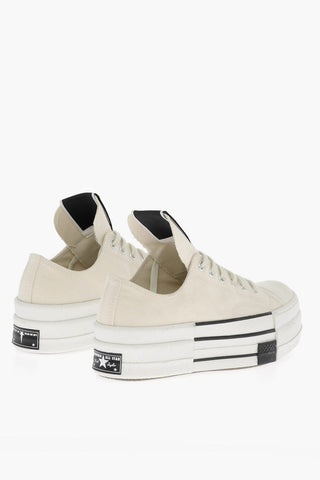 RICK OWENS DRKSHDW Canvas Low Top Sneakers with Platform 5.5cm