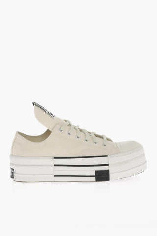 RICK OWENS DRKSHDW Canvas Low Top Sneakers with Platform 5.5cm