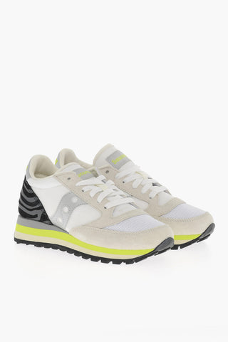 Sneakers Basse JAZZ TRIPLE In Suede e Nylon Con Dettaglio Argentato