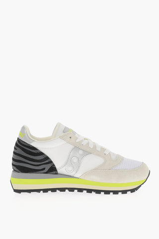 Sneakers Basse JAZZ TRIPLE In Suede e Nylon Con Dettaglio Argentato